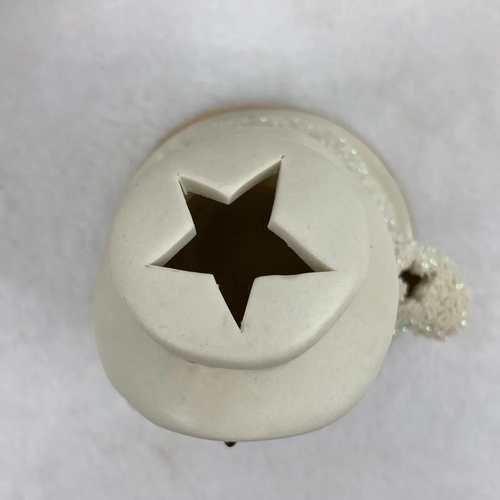 Christmas Let It Snow Ceramic Snowman Tea Light Holder with Plate NIB